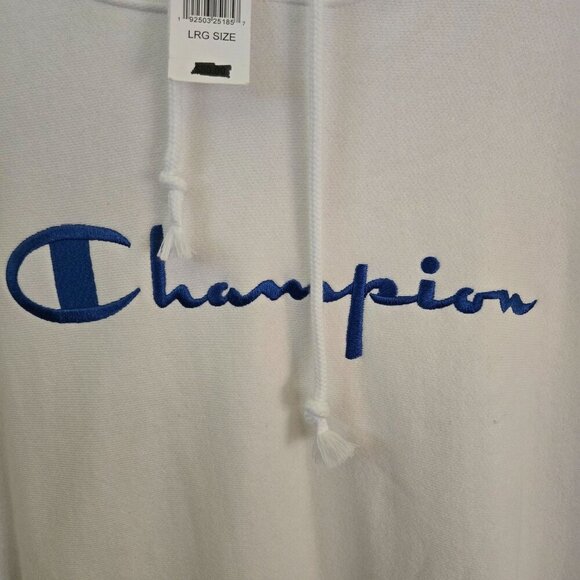 Champion NWT Reverse Weave Yarn Dyed Hoodie Red Blue Band Trim Size L - Picture 6 of 13